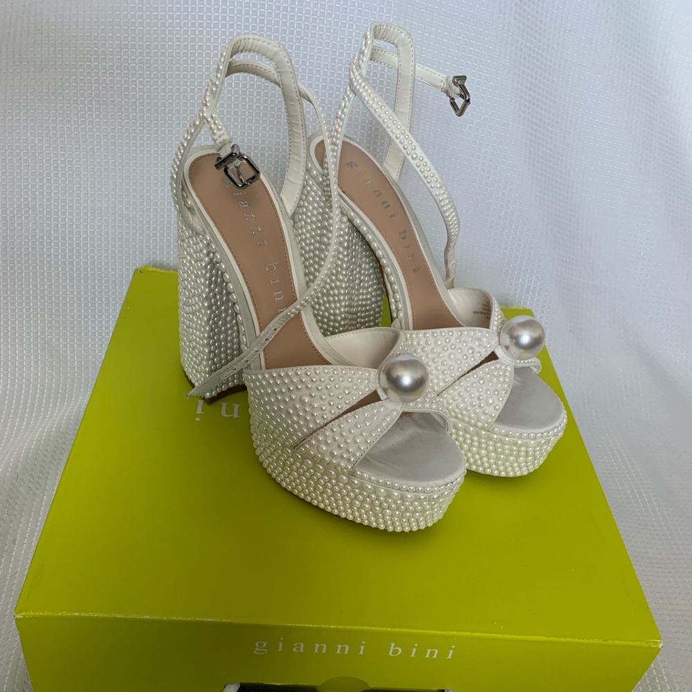 Gianni Bini Pearled Platforms Heels